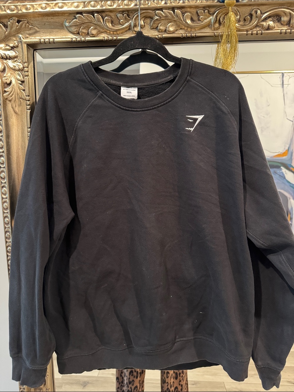 Gymshark Black Crewneck Sweatshirt with Small White Logo